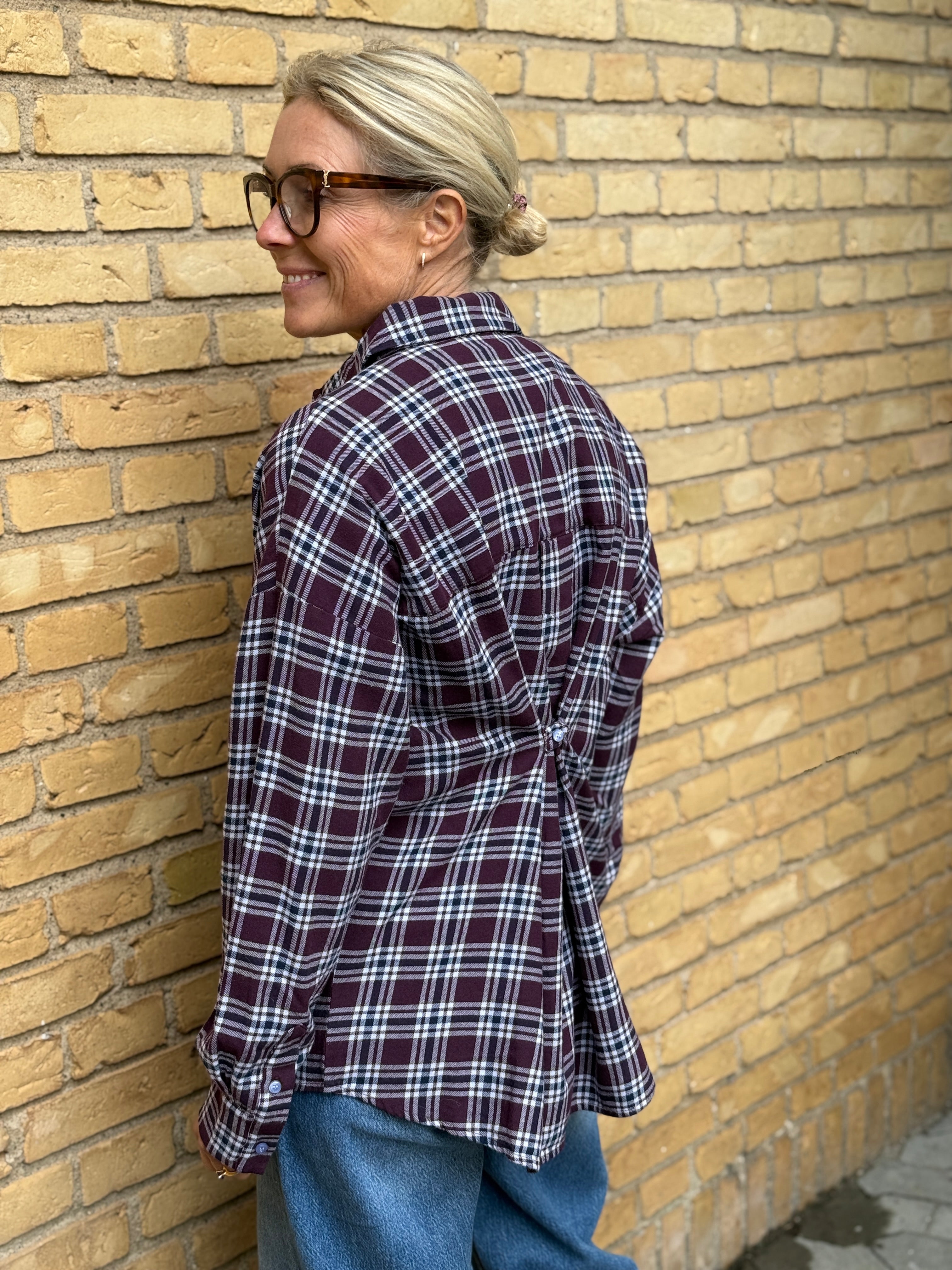 PCVIOLET Shirt x Button detail - Plum Perfect